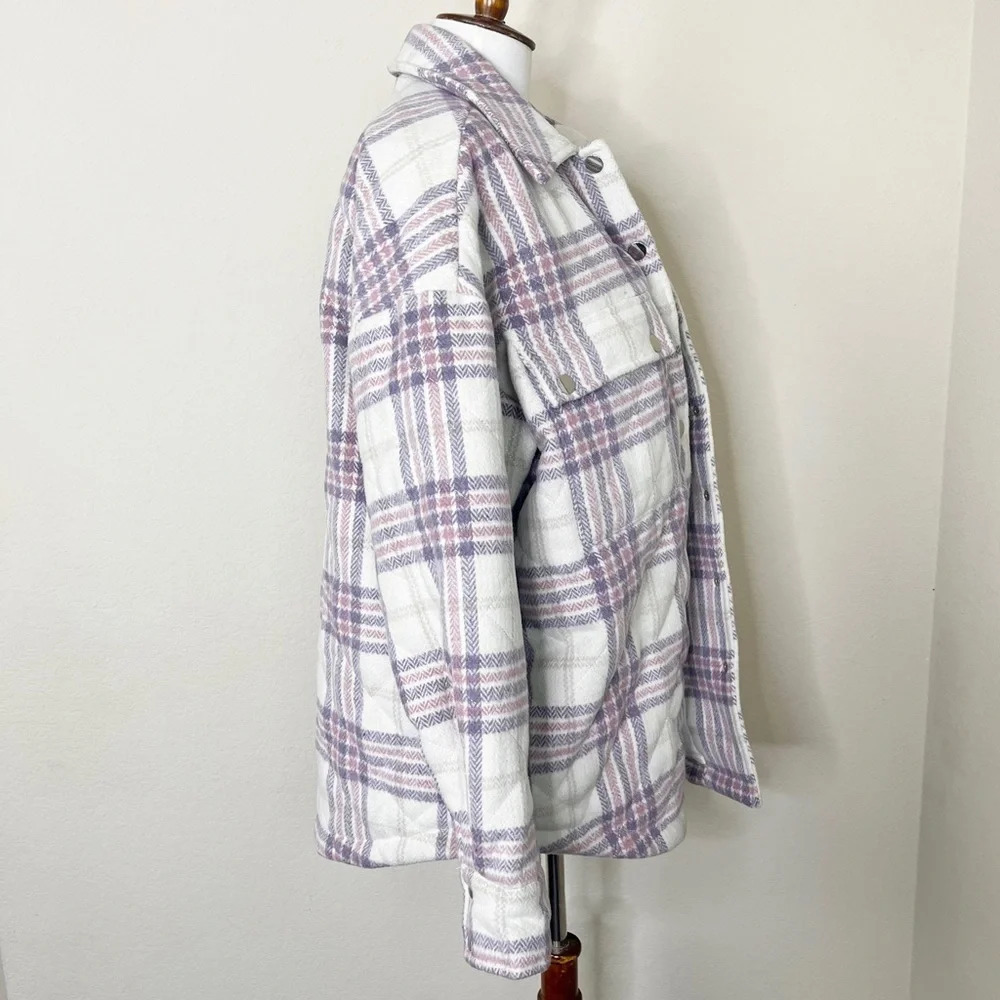 Lovers and Friends Conlee Quilted Shacket Jacket in Pink & Purple - Picture 8 of 13